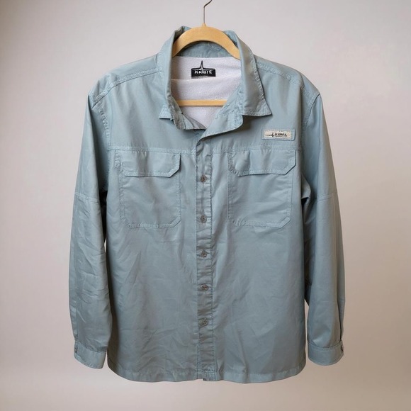 Habit Fishing Shirt Vented Long Sleeve Button Up Outdoor Shirt L - Picture 1 of 3